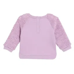 Miniklub Girls Lilac Knit Applique Regular Fit Sweatshirt image 2