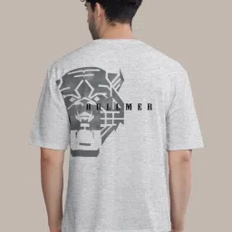 Bullmer White Melange & Black Cotton Oversized Fit Printed T-Shirt - Pack Of 2 image 4