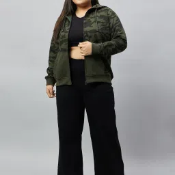Club York Olive Printed Plus Size Hoodie image 4