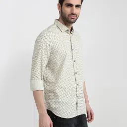 Raymond Yellow Pure Cotton Regular Fit Printed Shirt image 4