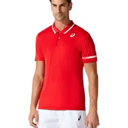 Asics Red Polo Collar Polo T-Shirt-image-20