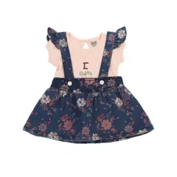 Mee Mee Kids Pink & Blue Floral Print Dress-image-88