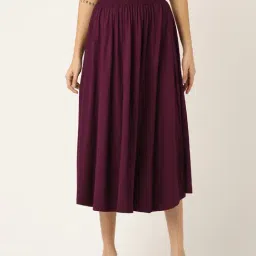 BRINNS Maroon A-Line Skirt-image-35