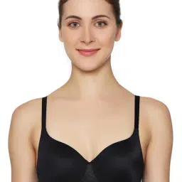 Triumph Black Lace Half Coverage T-Shirt Bra-image-48