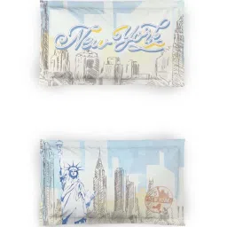 DDecor Blue Cotton 145 TC Double Bedsheet with 2 Pillow Covers image 4