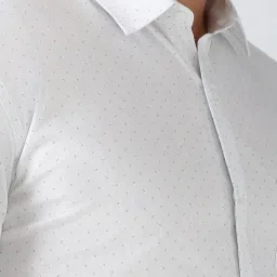 Peter England White Regular Fit Printed Shirt image 4