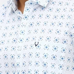 Allen Solly White Slim Fit Floral Print Shirt image 4