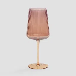 Pure Home and Living Dark Amber Ribbed Textured Wine Glasses - Set of 2 image 4