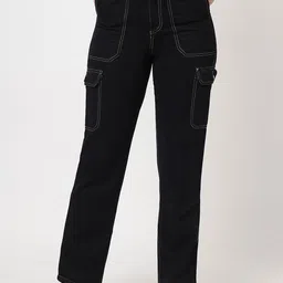 Kraus Jeans Women Mid-Rise Relaxed Fit Flat-Front Cotton Cargos Trousers-picture-15