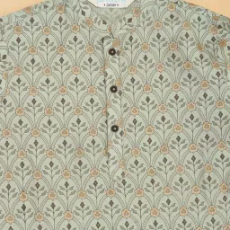 Indus Route by Pantaloons Boys Desert Sage Printed Full Sleeves Kurta Sets image 4