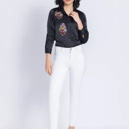 SHAYE Black Cotton Embroidered Shirt image 4