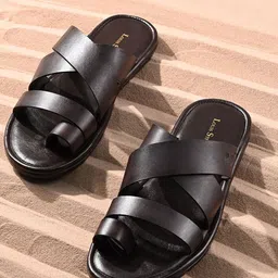 LOUIS STITCH Men Kolhapuri Style Lightweight Toe Ring Leather Sandal-picture-12