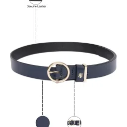 TOMMY HILFIGER Saika Navy Leather Waist Belt for Women image 4