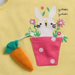 Ed-a-Mamma Infant Girls Yellow & Pink Cotton Printed Clothing Set image 4