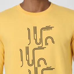 Peter England Yellow Slim Fit Printed Sweatshirt image 4