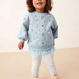 JC SPARKLE Girls Printed Pure Cotton Sweatshirt with Leggings-image-76