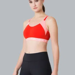 Van Heusen Red & Pink Cotton Color-Block Sports Bra image 3