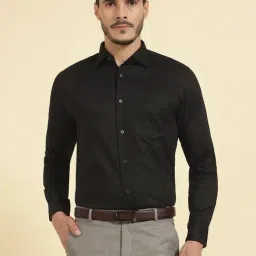 Cantabil Black Regular Fit Solid Formal Shirt-image-70