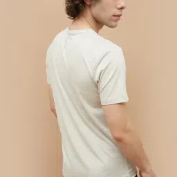 Kappa Beige Regular Fit Self Pattern T-Shirt image 2