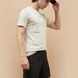 Kappa Beige Regular Fit Self Pattern T-Shirt image 3