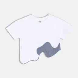 MINIKLUB Girls White Cotton Half Sleeves Applique Knit Top-picture-45