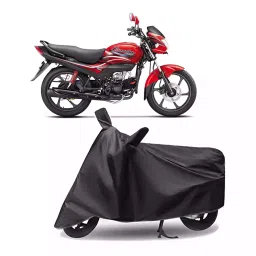 Auto Pearl Polyester Two Wheeler Cover for Hero Passion Plus (Grey)-picture-11