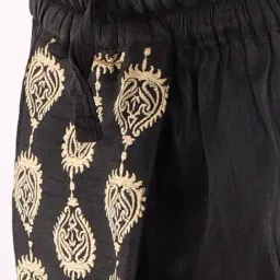 VASTRAMAY Kids Black & Gold Embroidered Dhoti image 5