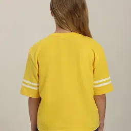 VERO MODA GIRL Aspen Gold Cotton Printed T-Shirt image 2