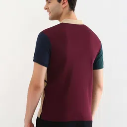 Allen Solly Men Colourblocked Polo Collar Cotton T-shirt image 4