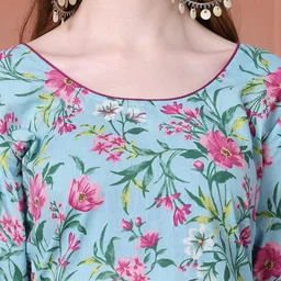 JABAMA Cotton Printed Casual Kurta pant Set image 5