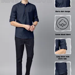 ZELINCO Men Thread Work Kurta image 3