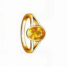 RAVIOUR LIFESTYLE Unisex Gold-Plated Brass Citrine Adjustable Finger Ring image 2