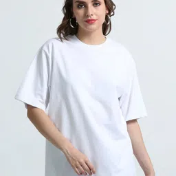 TEES HUB Round Neck Oversized Cotton T-shirt-picture-16