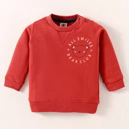 Zero Cotton Knit Full SleevesText Printed T-Shirt - Red-picture-18