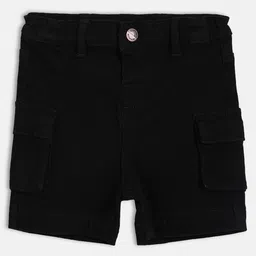 MINI KLUB Cotton Woven Solid Shorts - Black-image-70