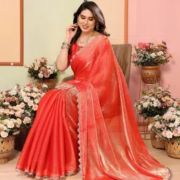 The Textile Hub Embellished Beads and Stones Pure Silk Saree image 4