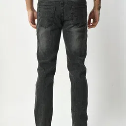 MaverIQ Men Classic Tapered Fit Mid-Rise Light Fade Stretchable Jeans image 4