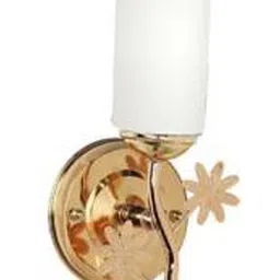 1ST TIME White & Gold-Toned Metal Cylinder Shaped Wall Lamp image 2