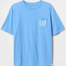 GAP Boys Brand Logo Printed Relaxed-Fit Drop-Shoulder Crew Neck T-Shirt-picture-38