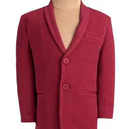 Babyhug Woven  Full Sleeves Solid Blazer With Text Print T-Shirt - Maroon & Black image 5