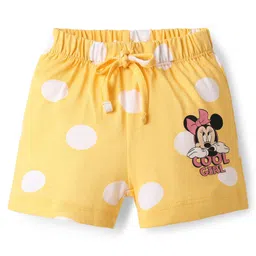 kookie kids india disney Kookie Kids Disney Single Jersey Knit Half Sleeves Shorts Night Suit With Minnie Mouse Graphics - Purple & Yellow image 5