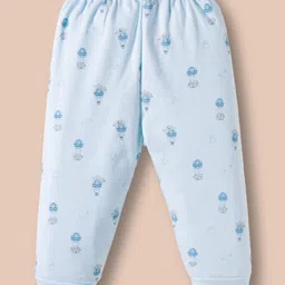 Zero Interlock Knit Full Sleeves Night Suit With Animal Print - Blue image 5