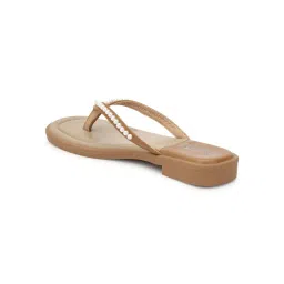 Truffle Collection Tan Embellished Flats image 3