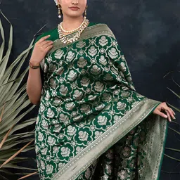 AVANTIKA FASHION Ethnic Motifs Woven Design Zari Pure Silk Banarasi Saree-picture-49