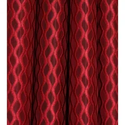 UrbanArts Maroon Set of 2 Embroidered Sheer Window Curtain image 4