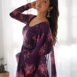 Jash Creation Print Fit & Flare Maxi Dress image 4