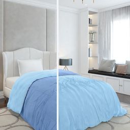 Monte Carlo Blue & Turquoise Blue AC Room 100 GSM Single Bed Comforter-picture-9