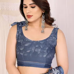 ROOP SUNDARI SAREES Floral Printed Zari Saree image 3