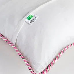 HOMEMONDE Pink & White Set of 5 Floral Square Cushion Covers image 4