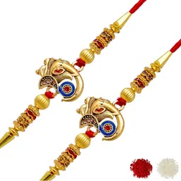 MEIRA JEWELLERY Set Of 2 Rakhi With Roli Chawal & Greetings Card-picture-14